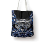 Aotearoa Tuwharetoa Tote Bag Maori Tribal Navy Paua Shell Pattern