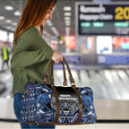 Aotearoa Tuwharetoa Travel Bag Maori Tribal Navy Paua Shell Pattern