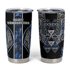 Aotearoa Tuwharetoa Tumbler Cup Maori Tribal Navy Paua Shell Pattern