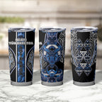 Aotearoa Tuwharetoa Tumbler Cup Maori Tribal Navy Paua Shell Pattern