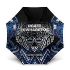 Aotearoa Tuwharetoa Umbrella Maori Tribal Navy Paua Shell Pattern