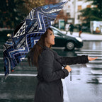 Aotearoa Tuwharetoa Umbrella Maori Tribal Navy Paua Shell Pattern