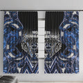 Aotearoa Tuwharetoa Window Curtain Maori Tribal Navy Paua Shell Pattern