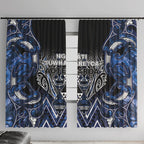 Aotearoa Tuwharetoa Window Curtain Maori Tribal Navy Paua Shell Pattern