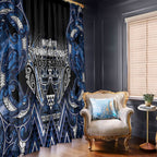 Aotearoa Tuwharetoa Window Curtain Maori Tribal Navy Paua Shell Pattern