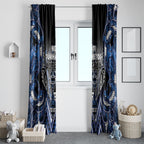 Aotearoa Tuwharetoa Window Curtain Maori Tribal Navy Paua Shell Pattern
