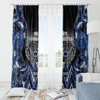 Aotearoa Tuwharetoa Window Curtain Maori Tribal Navy Paua Shell Pattern
