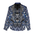 Aotearoa Tuwharetoa Women Casual Shirt Maori Tribal Navy Paua Shell Pattern