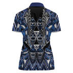 Aotearoa Tuwharetoa Women Polo Shirt Maori Tribal Navy Paua Shell Pattern