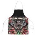 Aotearoa Ngai Tuhoe Apron Maori Tribal Red And Green Paua Shell Pattern