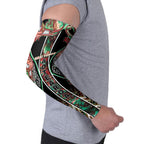 Aotearoa Ngai Tuhoe Arm Sleeves Maori Tribal Red And Green Paua Shell Pattern