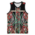 Aotearoa Ngai Tuhoe Basketball Jersey Maori Tribal Red And Green Paua Shell Pattern