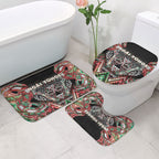 Aotearoa Ngai Tuhoe Bathroom Set Maori Tribal Red And Green Paua Shell Pattern