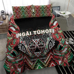 Aotearoa Ngai Tuhoe Bedding Set Maori Tribal Red And Green Paua Shell Pattern