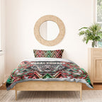 Aotearoa Ngai Tuhoe Bedding Set Maori Tribal Red And Green Paua Shell Pattern
