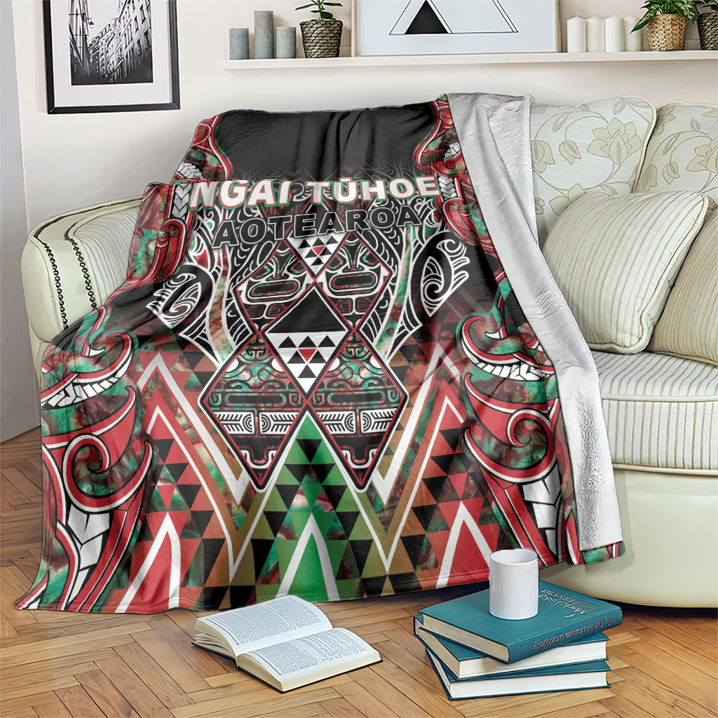 Aotearoa Ngai Tuhoe Blanket Maori Tribal Red And Green Paua Shell Pattern