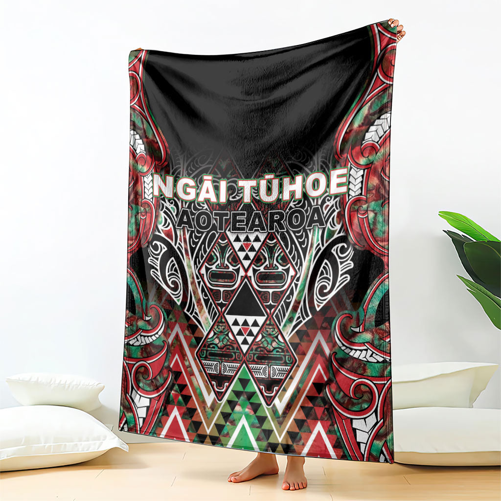 Aotearoa Ngai Tuhoe Blanket Maori Tribal Red And Green Paua Shell Pattern