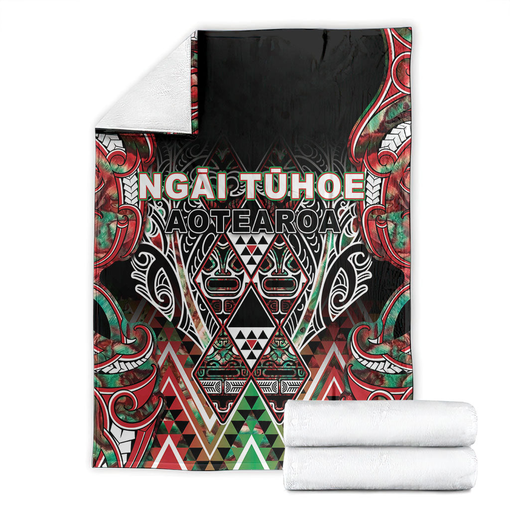 Aotearoa Ngai Tuhoe Blanket Maori Tribal Red And Green Paua Shell Pattern