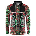 Aotearoa Ngai Tuhoe Button Sweatshirt Maori Tribal Red And Green Paua Shell Pattern