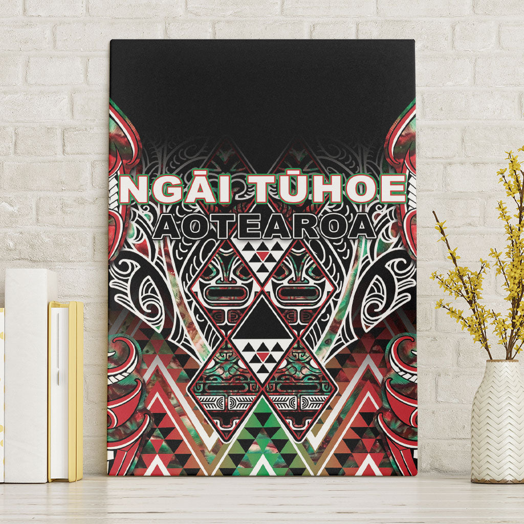 Aotearoa Ngai Tuhoe Canvas Wall Art Maori Tribal Red And Green Paua Shell Pattern