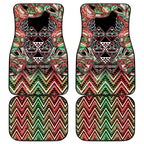 Aotearoa Ngai Tuhoe Car Mats Maori Tribal Red And Green Paua Shell Pattern