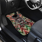 Aotearoa Ngai Tuhoe Car Mats Maori Tribal Red And Green Paua Shell Pattern