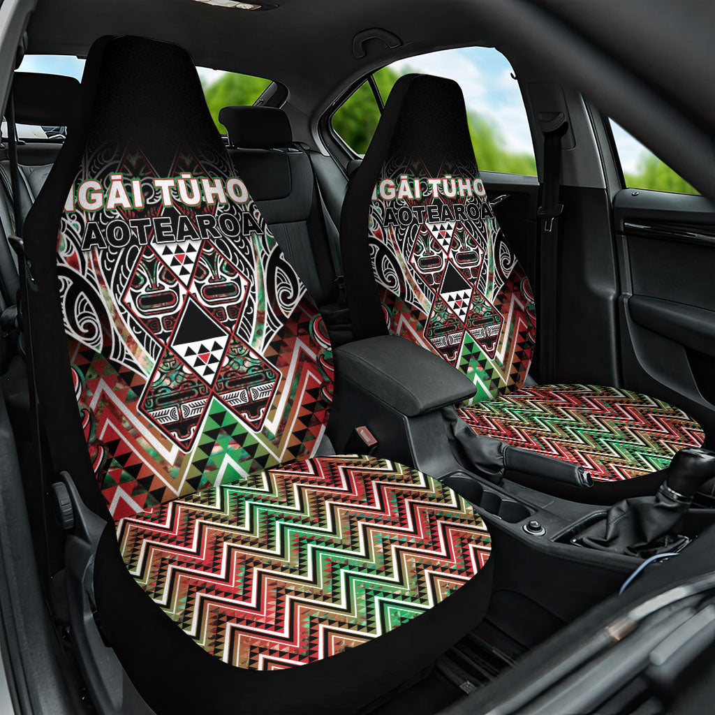 Aotearoa Ngai Tuhoe Car Seat Cover Maori Tribal Red And Green Paua Shell Pattern