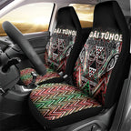 Aotearoa Ngai Tuhoe Car Seat Cover Maori Tribal Red And Green Paua Shell Pattern