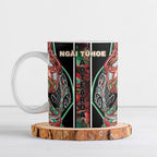 Aotearoa Ngai Tuhoe Ceramic Mug Maori Tribal Red And Green Paua Shell Pattern