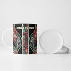 Aotearoa Ngai Tuhoe Ceramic Mug Maori Tribal Red And Green Paua Shell Pattern