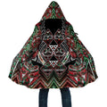 Aotearoa Ngai Tuhoe Cloak Maori Tribal Red And Green Paua Shell Pattern