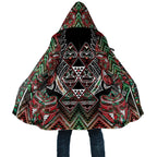 Aotearoa Ngai Tuhoe Cloak Maori Tribal Red And Green Paua Shell Pattern
