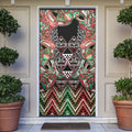 Aotearoa Ngai Tuhoe Door Cover Maori Tribal Red And Green Paua Shell Pattern