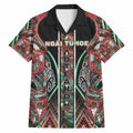 Aotearoa Ngai Tuhoe Hawaiian Shirt Maori Tribal Red And Green Paua Shell Pattern