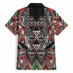 Aotearoa Ngai Tuhoe Hawaiian Shirt Maori Tribal Red And Green Paua Shell Pattern