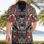 Aotearoa Ngai Tuhoe Hawaiian Shirt Maori Tribal Red And Green Paua Shell Pattern