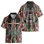 Aotearoa Ngai Tuhoe Kid Hawaiian Shirt Maori Tribal Red And Green Paua Shell Pattern