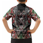 Aotearoa Ngai Tuhoe Kid Hawaiian Shirt Maori Tribal Red And Green Paua Shell Pattern