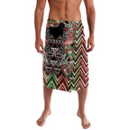 Aotearoa Ngai Tuhoe Lavalava Maori Tribal Red And Green Paua Shell Pattern