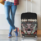 Aotearoa Ngai Tuhoe Luggage Cover Maori Tribal Red And Green Paua Shell Pattern