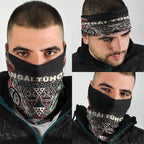 Aotearoa Ngai Tuhoe Neck Gaiter Maori Tribal Red And Green Paua Shell Pattern