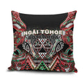 Aotearoa Ngai Tuhoe Pillow Cover Maori Tribal Red And Green Paua Shell Pattern
