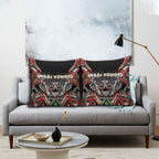Aotearoa Ngai Tuhoe Pillow Cover Maori Tribal Red And Green Paua Shell Pattern