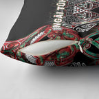 Aotearoa Ngai Tuhoe Pillow Cover Maori Tribal Red And Green Paua Shell Pattern