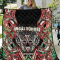 Aotearoa Ngai Tuhoe Quilt Maori Tribal Red And Green Paua Shell Pattern