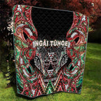 Aotearoa Ngai Tuhoe Quilt Maori Tribal Red And Green Paua Shell Pattern