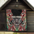 Aotearoa Ngai Tuhoe Quilt Maori Tribal Red And Green Paua Shell Pattern