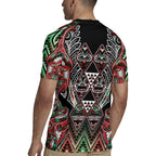 Aotearoa Ngai Tuhoe Rugby Jersey Maori Tribal Red And Green Paua Shell Pattern