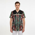 Aotearoa Ngai Tuhoe Scrub Top Maori Tribal Red And Green Paua Shell Pattern