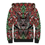 Aotearoa Ngai Tuhoe Sherpa Hoodie Maori Tribal Red And Green Paua Shell Pattern